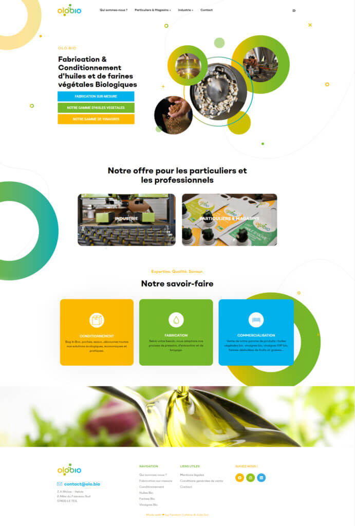Page accueil site web Olobio